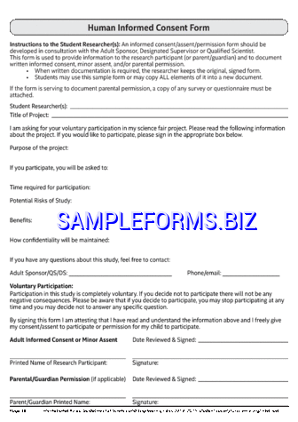 Human Informed Consent Form pdf free